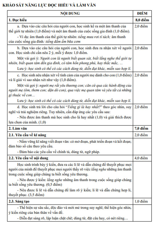 Đáp án đề thi vào lớp 6 trường Chuyên Trần Đại Nghĩa