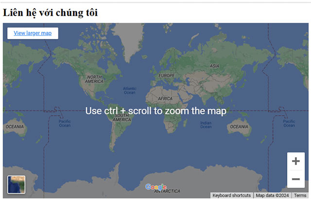 Sử dụng Map, Forms và các thiết lập trang web