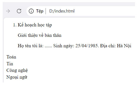 Trình bày nội dung theo dạng danh sách, bảng biểu