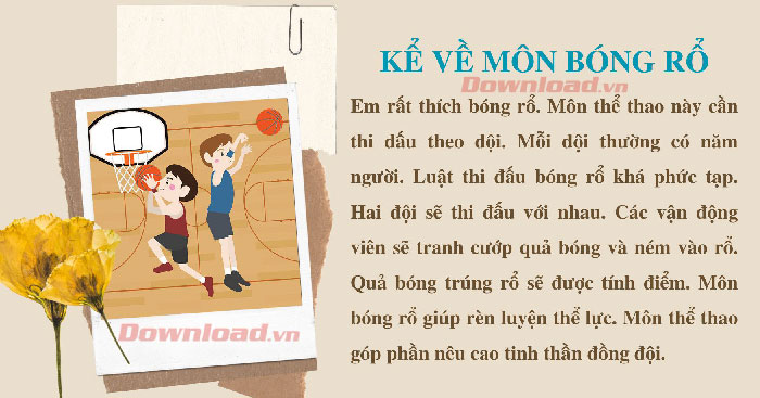 Đoạn văn kể về môn bóng rổ