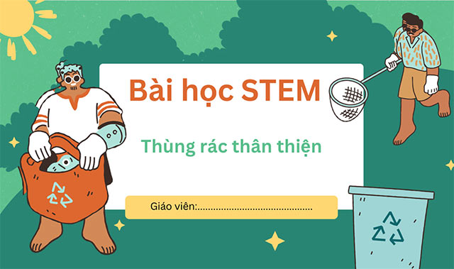 Mẫu PowerPoint STEM Thùng rác thân thiện