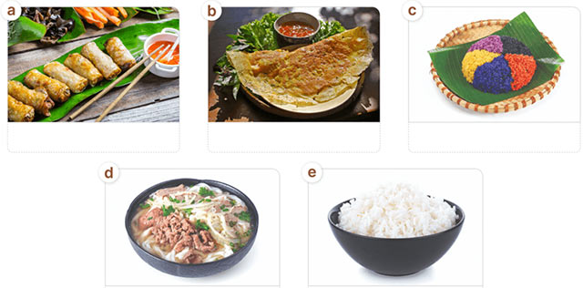  Match the Vietnamese dishes with their names in English