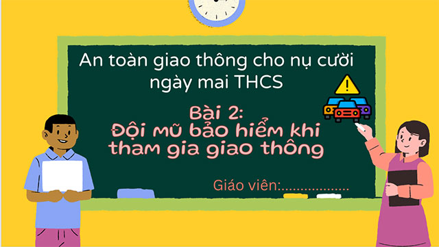Mẫu PowerPoint An toàn giao thông cho nụ cười ngày mai