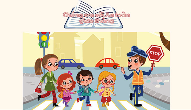 Mẫu PowerPoint An toàn giao thông cho nụ cười ngày mai