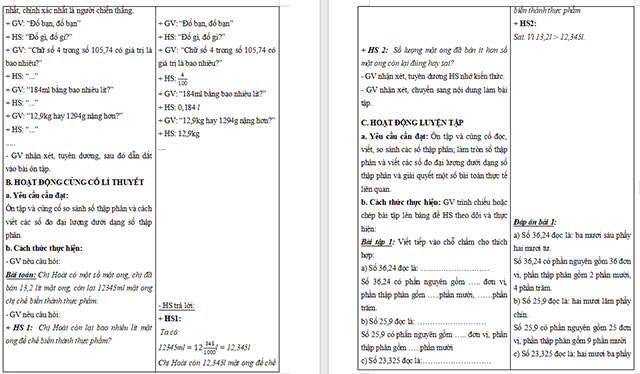 Giáo án dạy thêm Toán 5 Ôn tập số thập phân