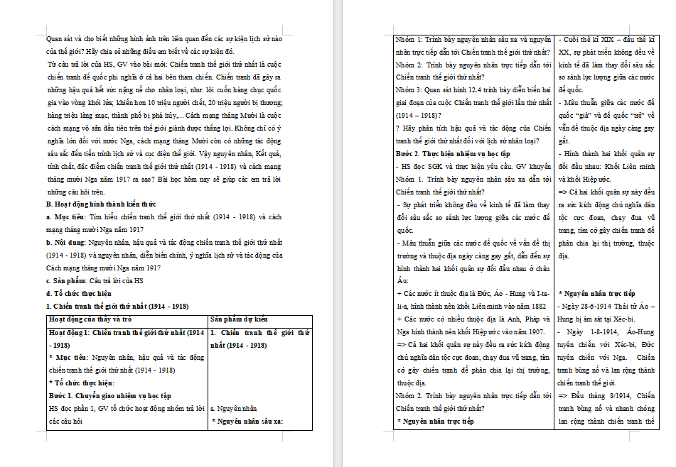 Giáo án Lịch sử 8 Kết nối tri thức Bài 12