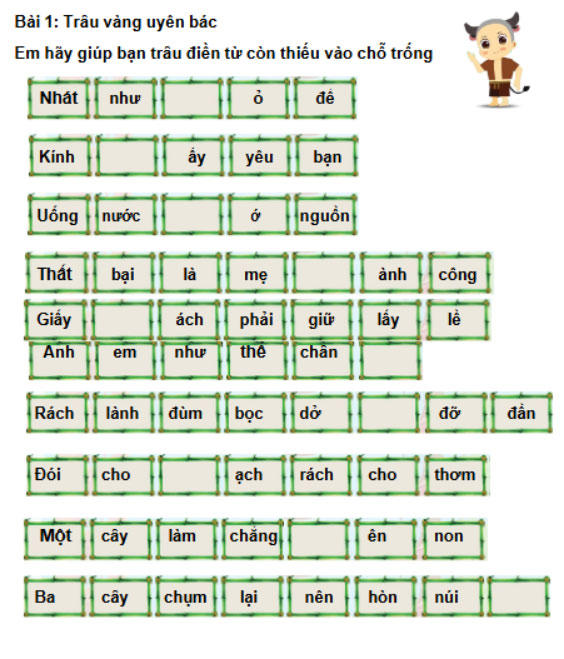 Đề ôn thi Trạng Nguyên Tiếng Việt lớp 1 cấp Huyện