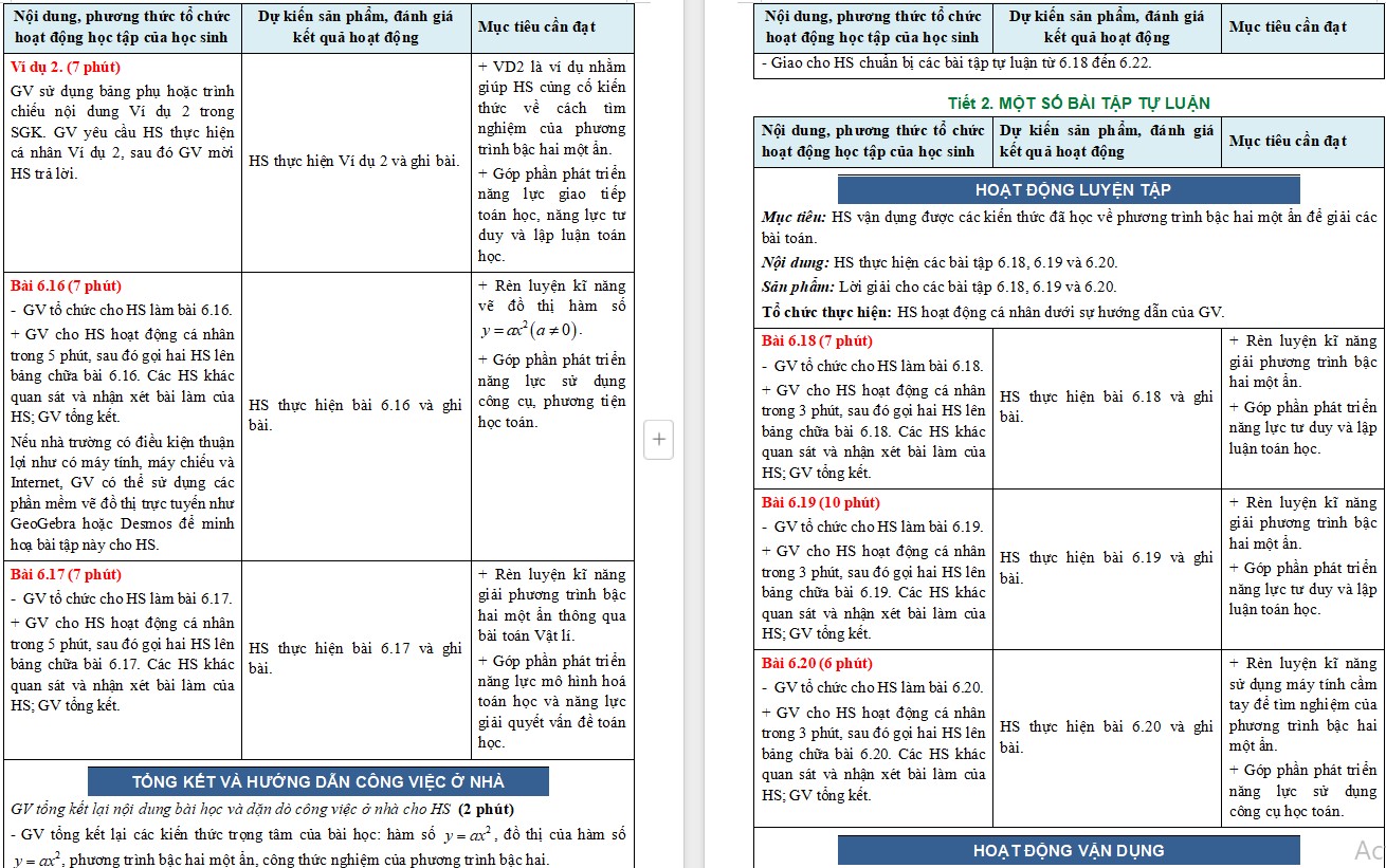 Giáo án Toán 9 Bài Luyện tập chung trang 18 file word