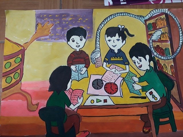 Tranh vẽ Ý tưởng trẻ thơ 2024