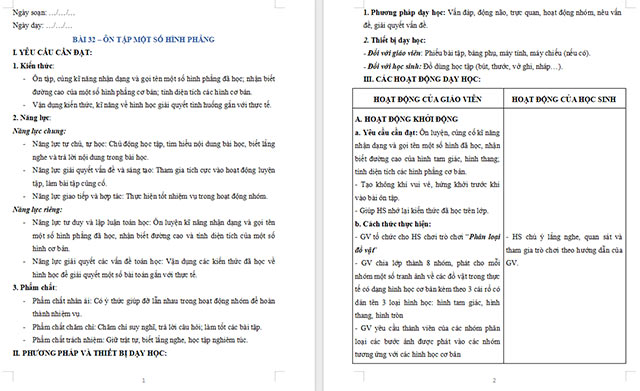 Giáo án dạy thêm Toán 5 Ôn tập một số hình phẳng