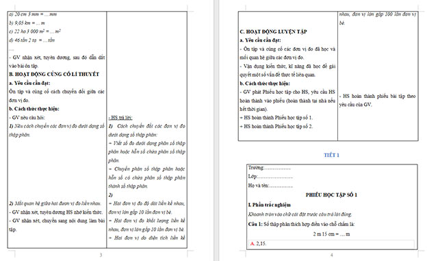 Giáo án dạy thêm Toán 5 Ôn tập đo lường