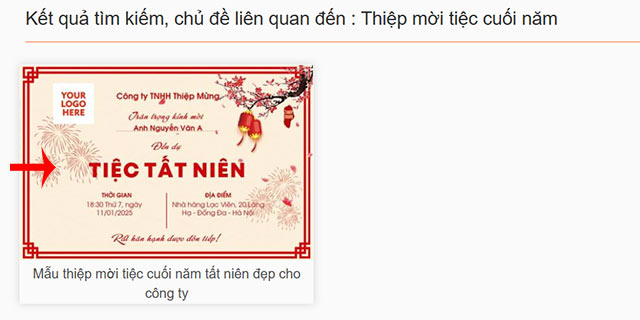 Chọn mẫu thiệp mời