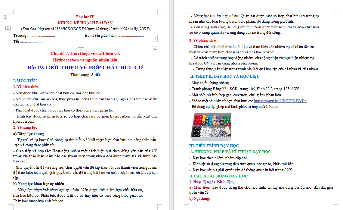 Giáo án KHTN 9 Cánh diều Bài 19