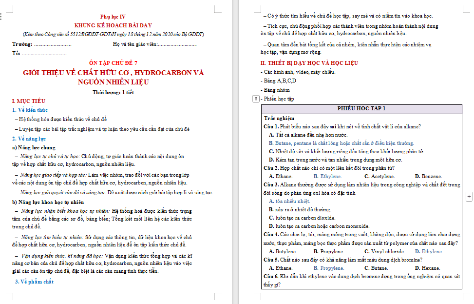 Giáo án PowerPoint Khoa học tự nhiên 9 Bài tập chủ đề 7