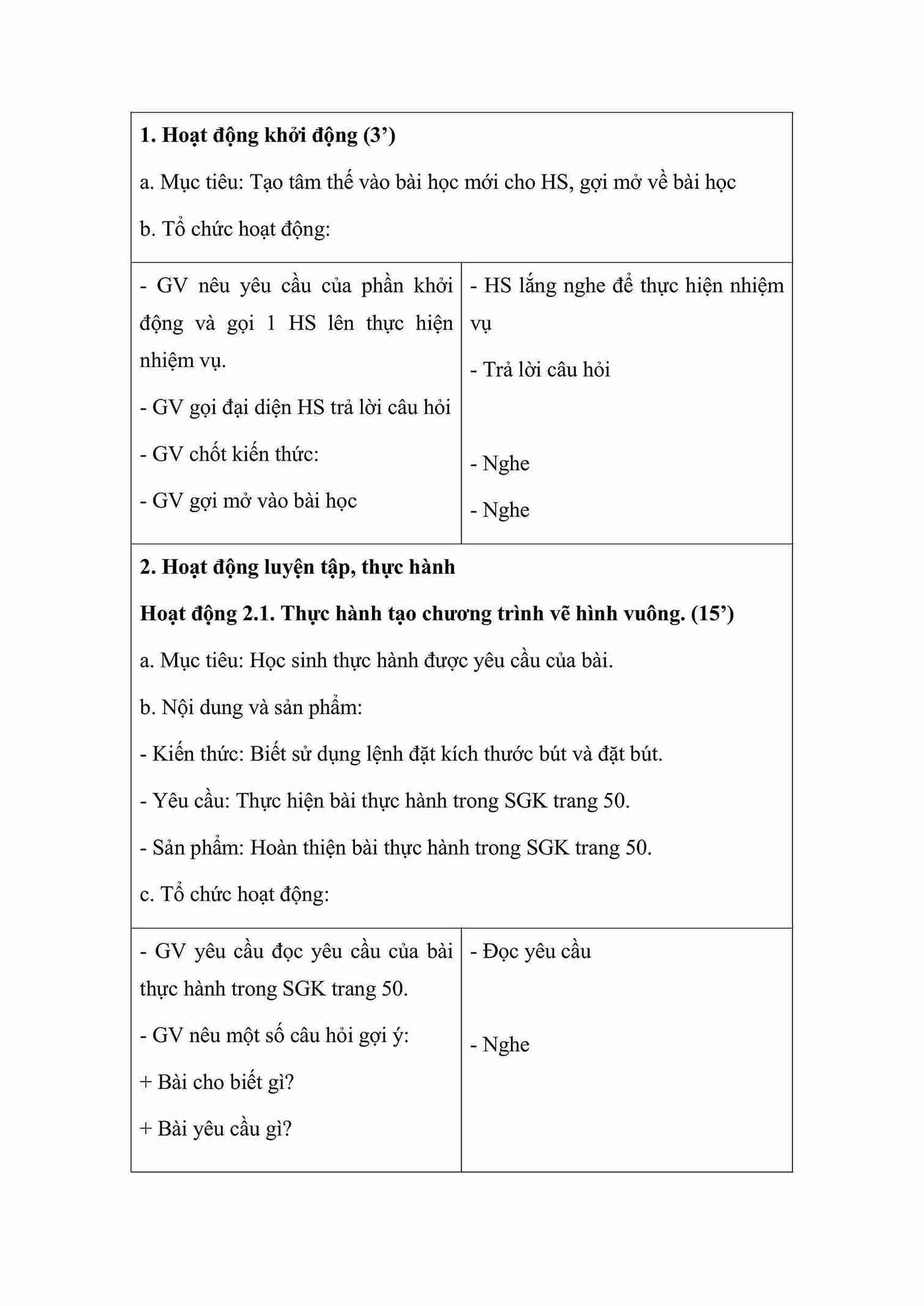 Bài 2: Thực hành tạo chương trình về hình đơn giản