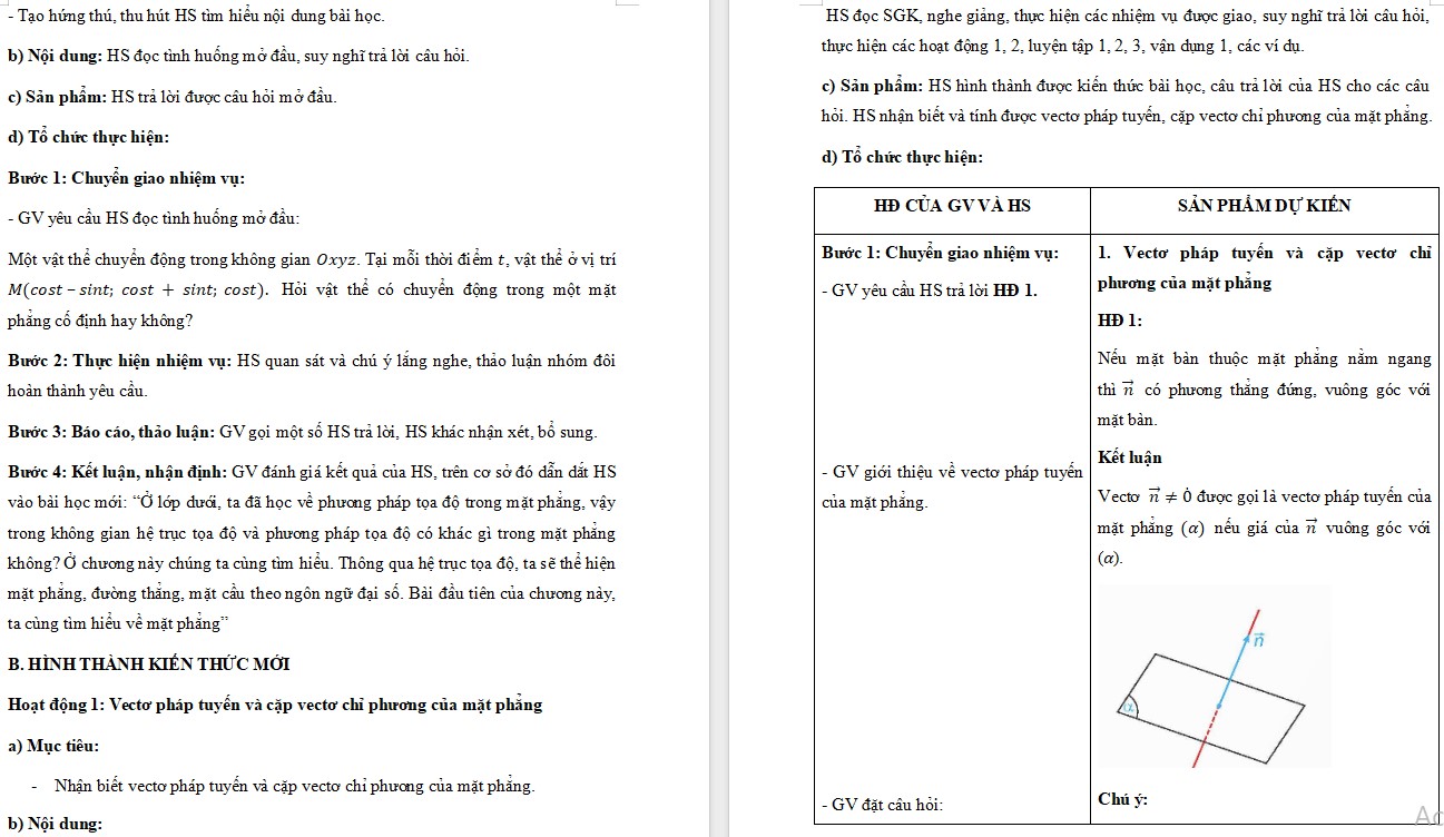Kế hoạch bài dạy Toán 12 KNTT Bài 14