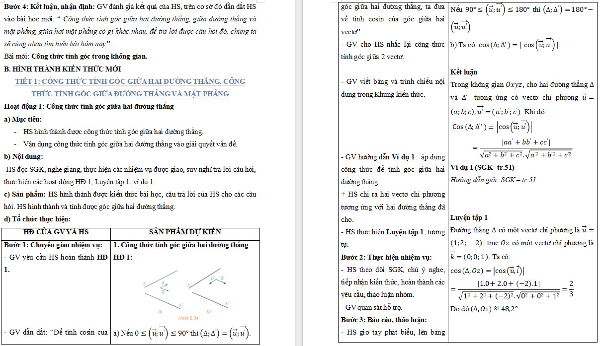 Kế hoạch bài dạy Toán 12 KNTT Bài 16