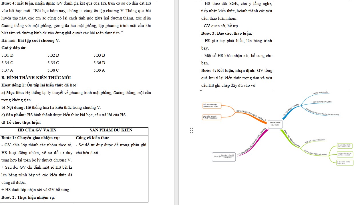 Kế hoạch bài dạy Toán 12 KNTT Bài tập cuối Chương 5 