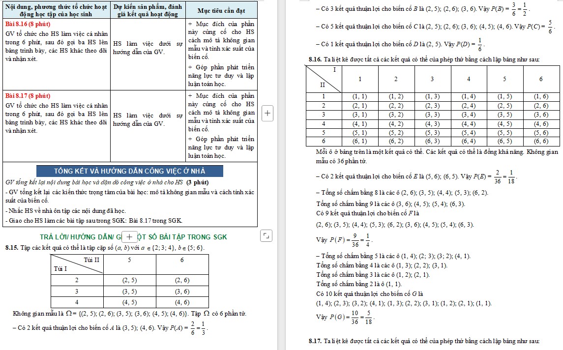 Giáo án Toán 9 Bài tập cuối Chương 8 file word