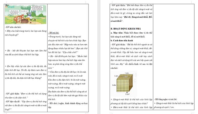 Giáo án Toán 5 Xăng-ti-mét khối, Đề-xi-mét khối