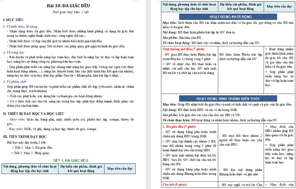 Giáo án Toán 9 Bài 30 file word