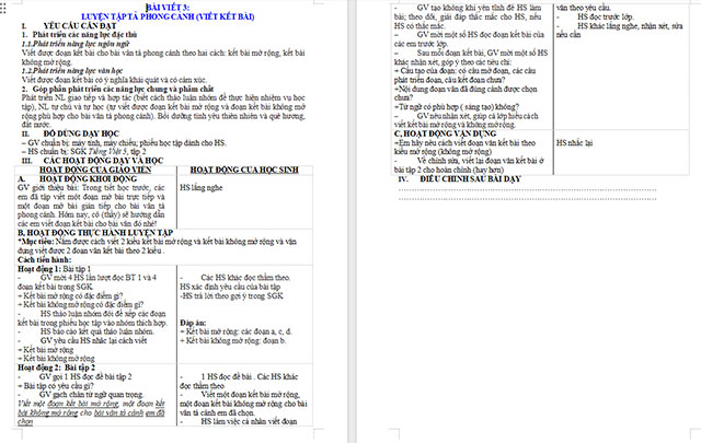 Giáo án Tiếng Việt 5 Luyện tập tả phong cảnh (Viết kết  bài)