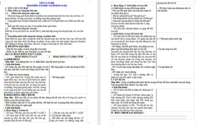 Giáo án Tiếng Việt 5 Trao đổi Em đọc sách báo