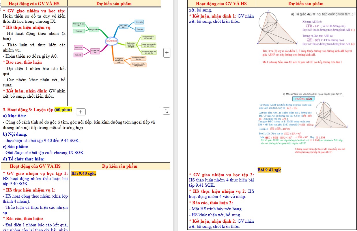 Giáo án Toán 9 Bài tập cuối Chương 9 file word
