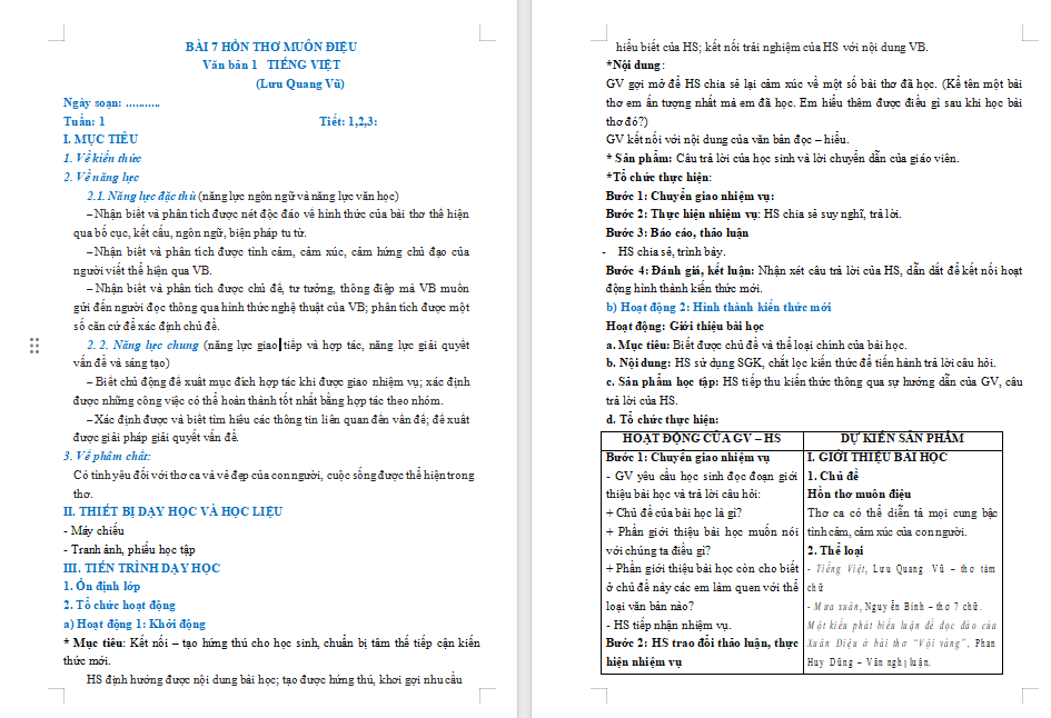 Giáo án Ngữ văn 9 Bài 7: Tiếng Việt