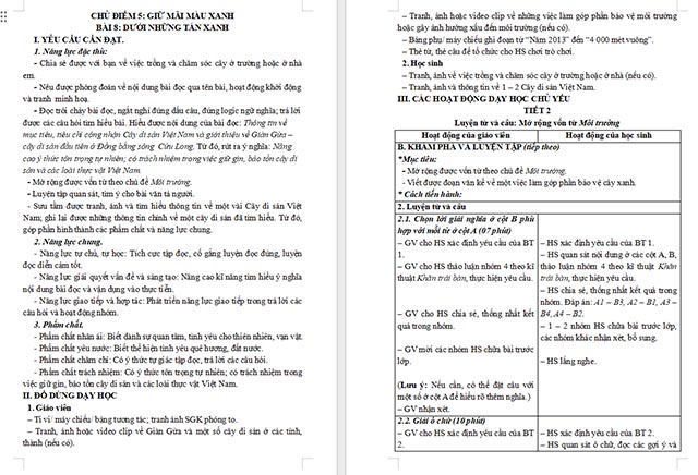 Giáo án Tiếng Việt 5 Mở rộng vốn từ Môi trường