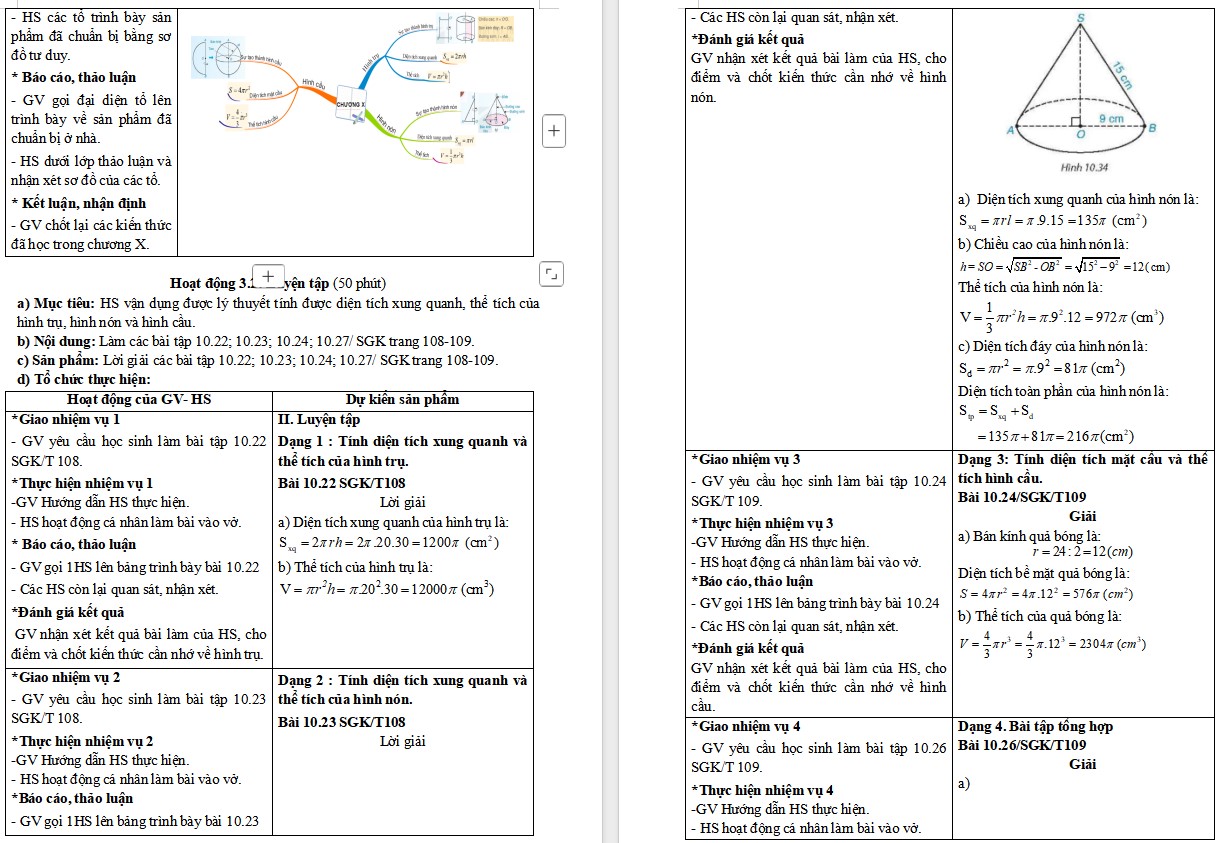 Giáo án Toán 9 Bài tập cuối Chương 10 file word
