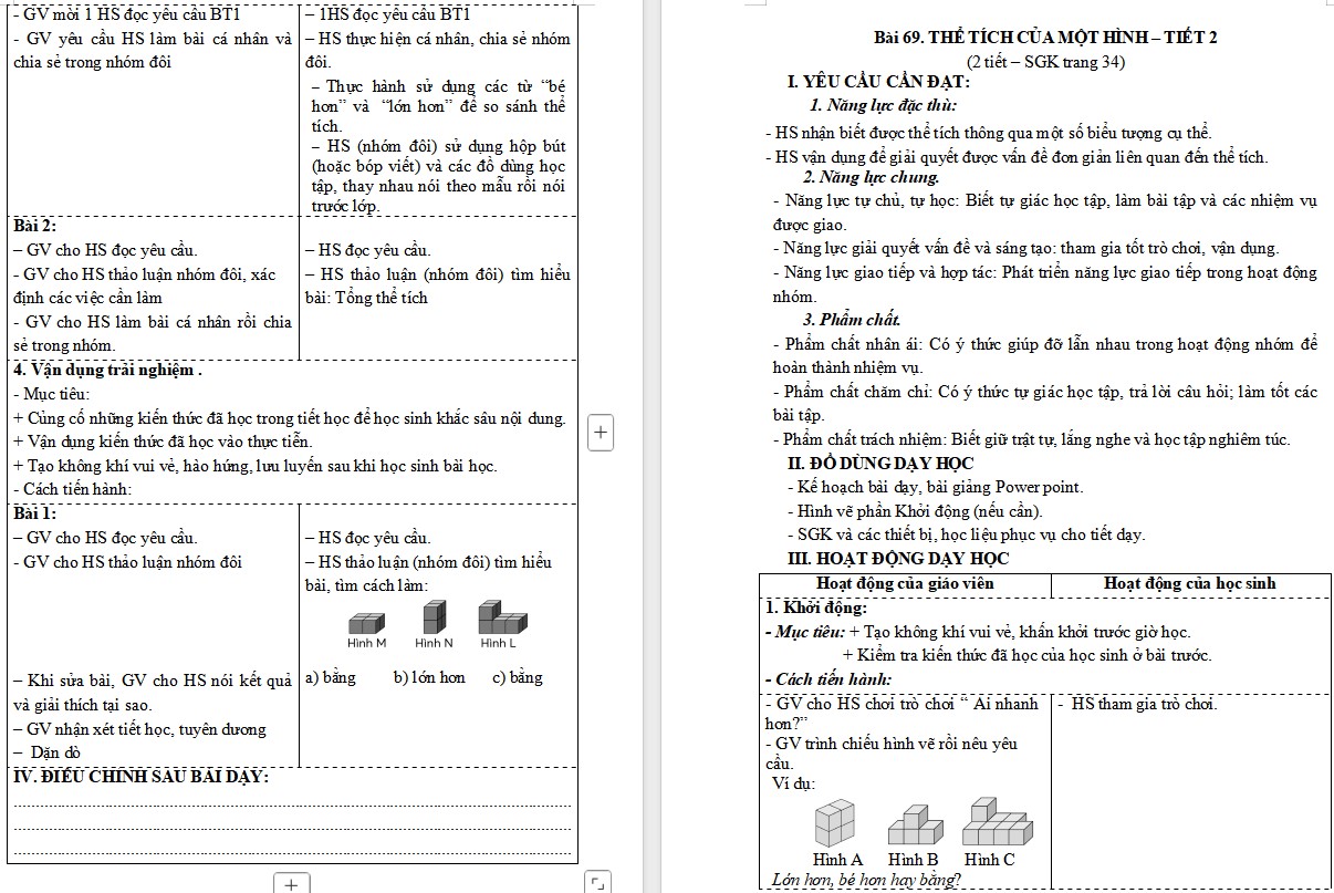 Giáo án Toán 5 Bài 69 file word
