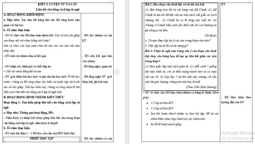 Bài 9 Liên kết câu bằng cách lặp từ ngữ
