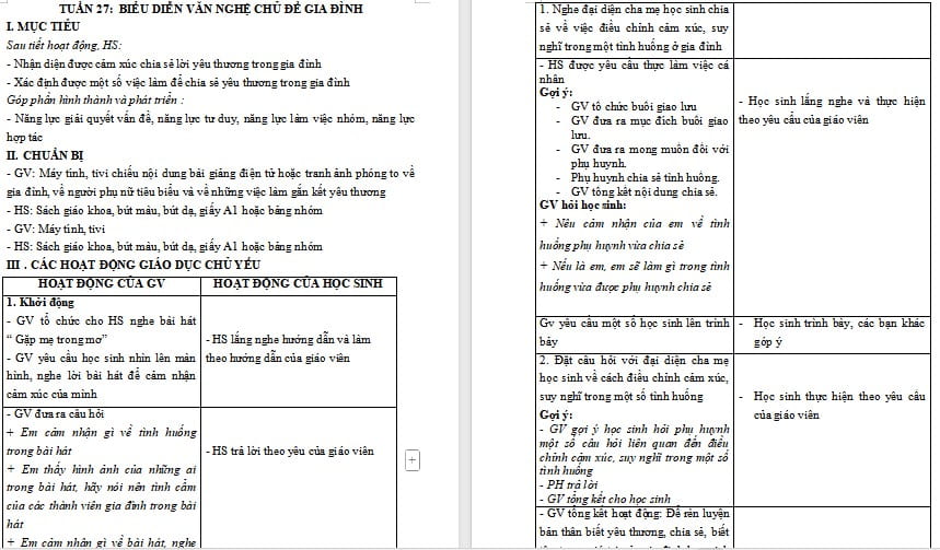 Giáo án Hoạt động trải nghiệm 4 Chân trời sáng tạo Bản 1 Tuần 27