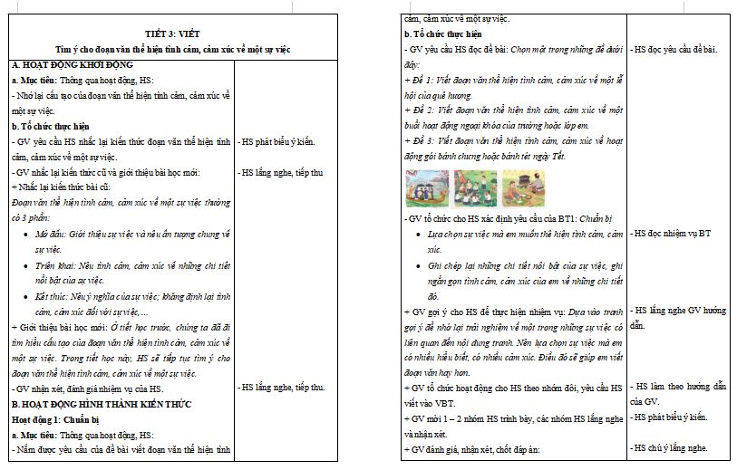 Bài 10: Tìm ý cho đoạn văn thể hiện tình cảm, cảm xúc về một sự việc
