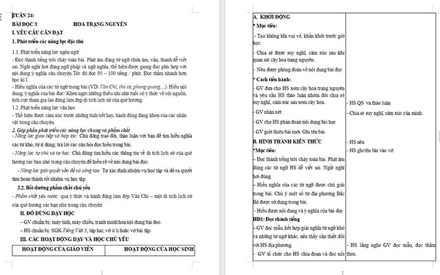 Giáo án Tiếng Việt 5 Hoa trạng nguyên