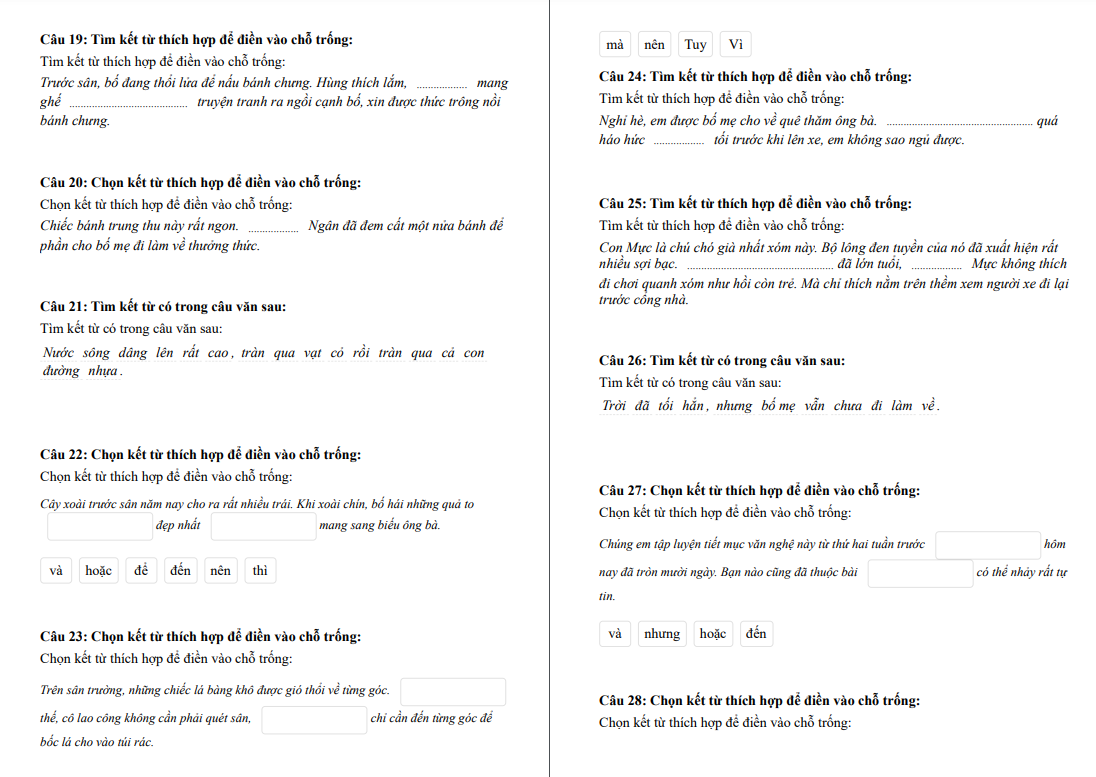 Chuyên đề Kết từ