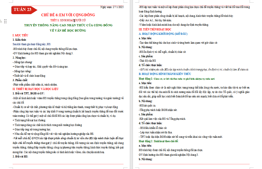 Giáo án HĐTN 9 Kết nối tri thức Bài 3