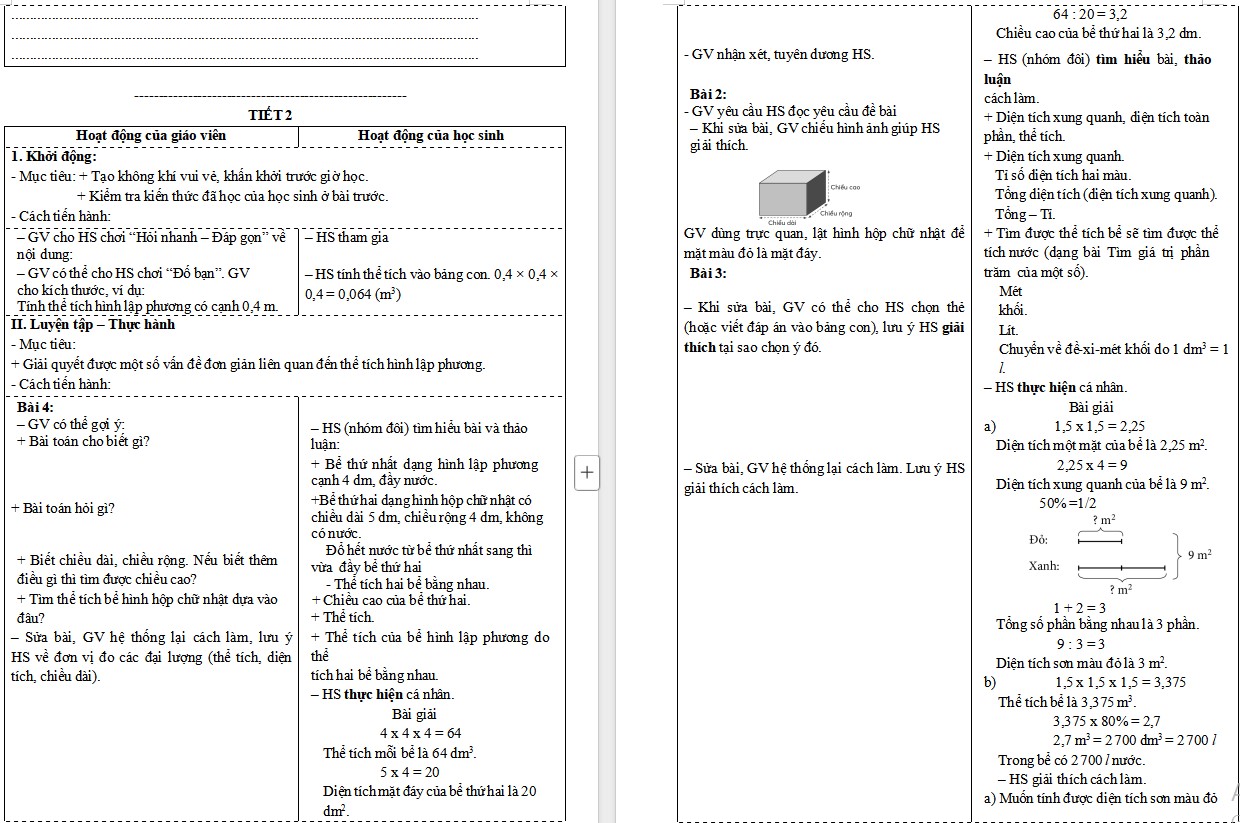 Giáo án Toán 5 Bài 75 file word