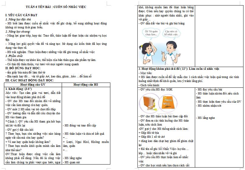 Giáo án Hoạt động trải nghiệm lớp 3 Tuần 6 kết nối tri thức