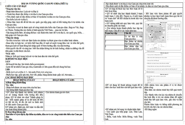Giáo án Lịch sử - Địa lí 5 Vương quốc Cam-pu-chia