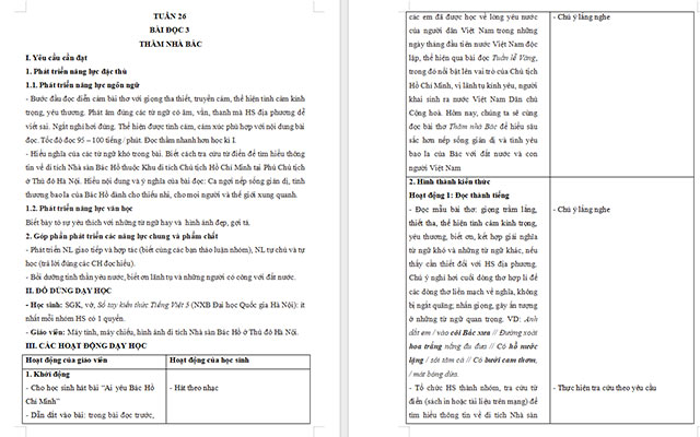 Giáo án Tiếng Việt 5 Thăm nhà Bác