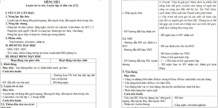 Giáo án Tiếng Việt 4: Luyện tập về dấu câu