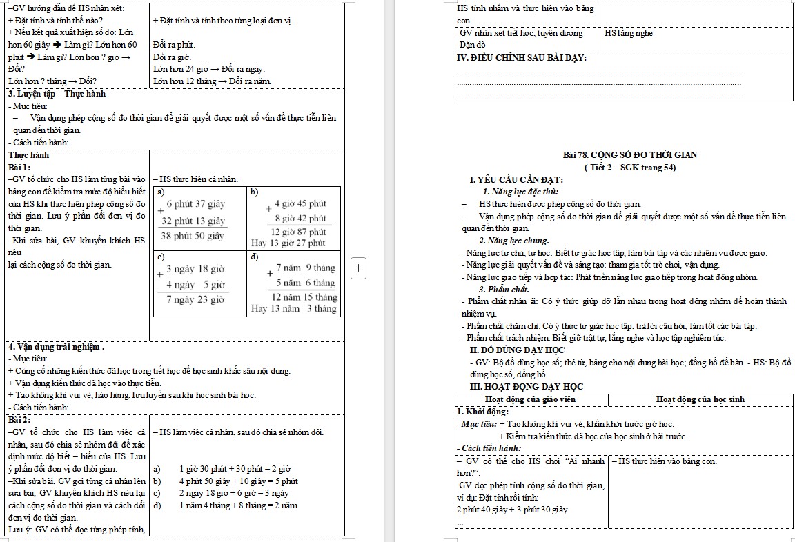 Giáo án Toán 5 Bài 78 file word