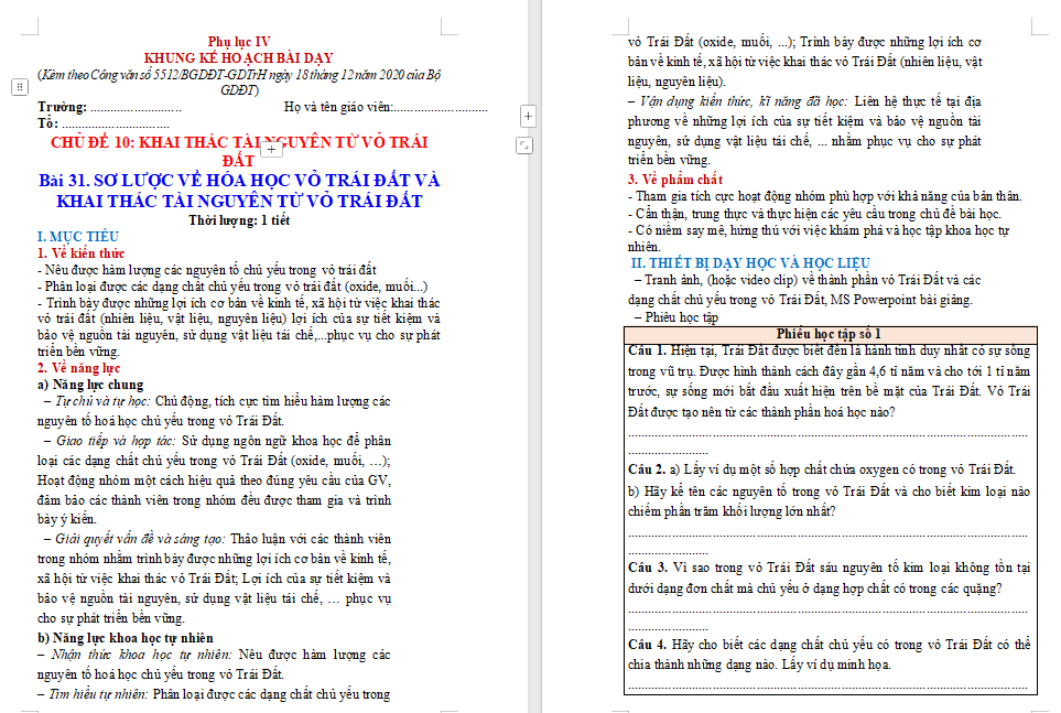 Giáo án Hóa học 9 Chân trời sáng tạo Bài 31