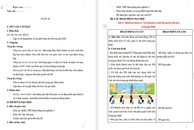 Giáo án Hoạt động trải nghiệm 5 Tuần 28