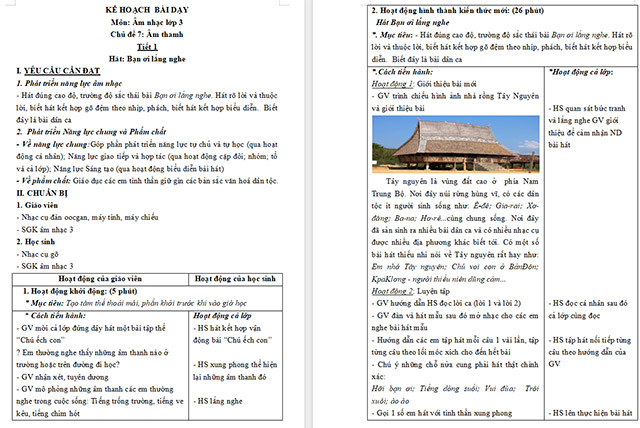 Giáo án Âm nhạc 3 Chủ đề 7 Tiết 1: Hát - Bạn ơi lắng nghe