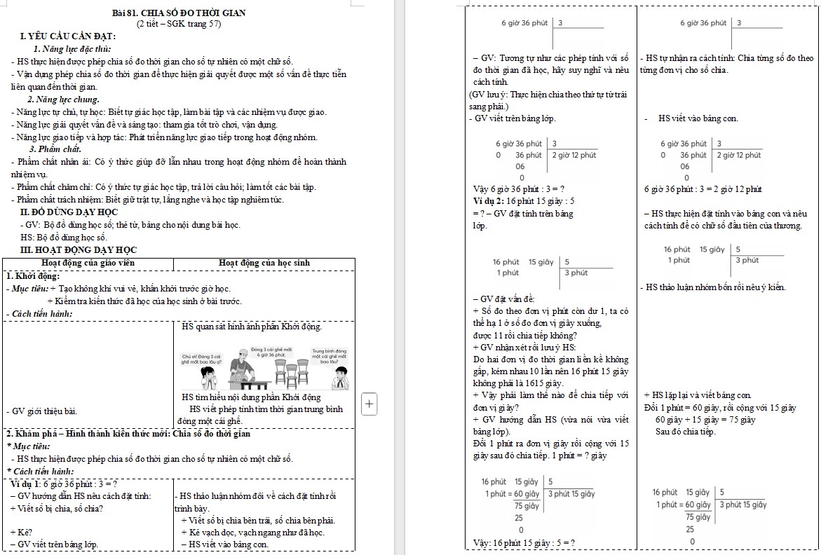Giáo án Toán 5 Bài 81 file word