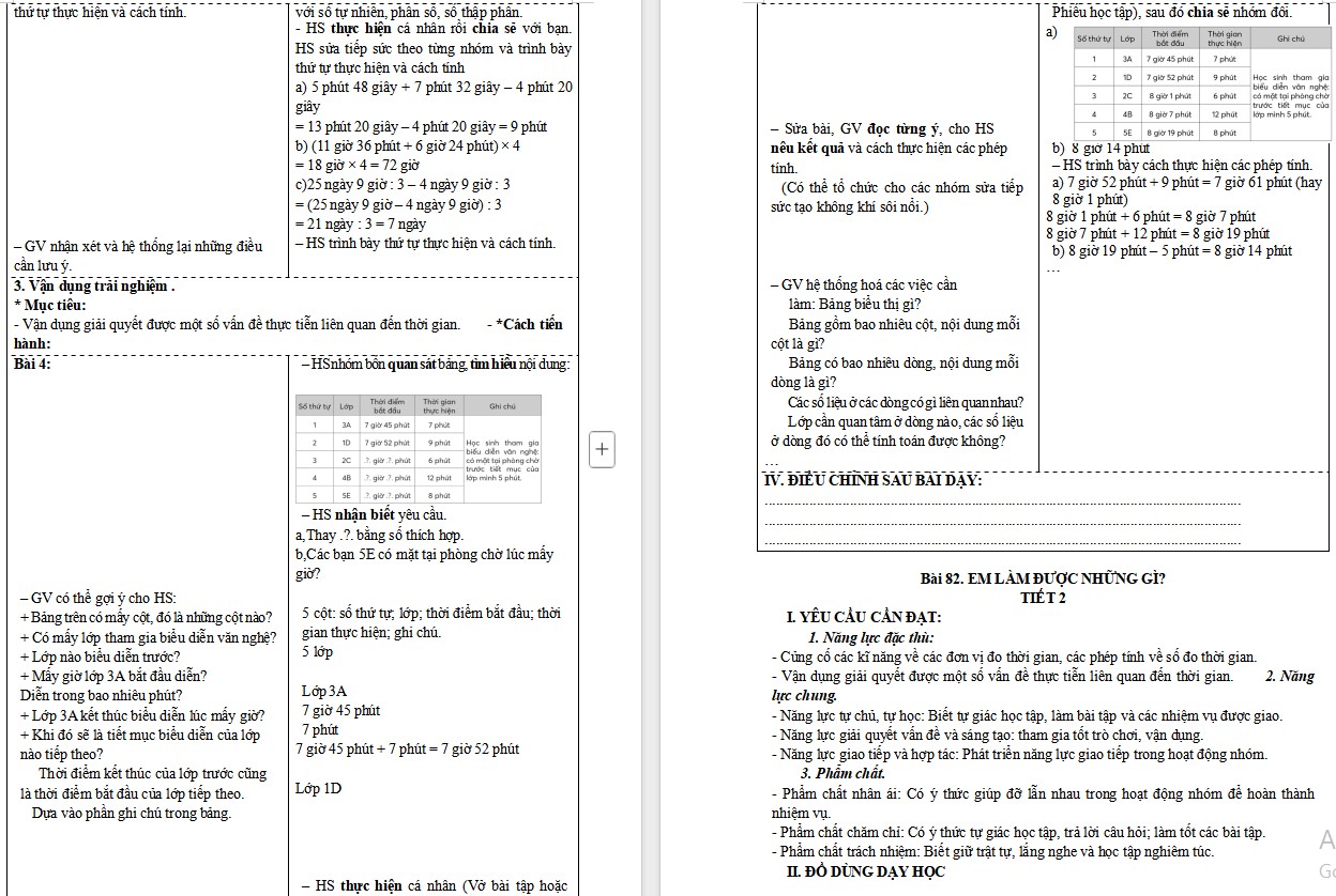 Giáo án Toán 5 Bài 82 file word