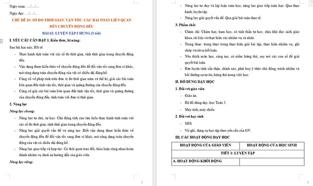 Giáo án Toán 5 Luyện tập chung
